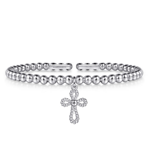 Bujukan Beaded Rope Cross Charm Bangle Bracelet