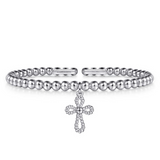 Bujukan Beaded Rope Cross Charm Bangle Bracelet
