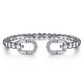Bujukan and White Sapphire Open Bangle Bracelet