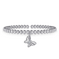 Bujukan Beaded White Sapphire Butterfly Charm Bangle Bracelet