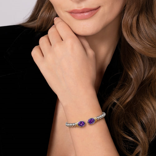 Bujukan Amethyst Open Bangle Bracelet
