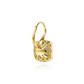 Diamond and Green Amethyst Cushion Cut Earrings with Flower Pattern J-Back