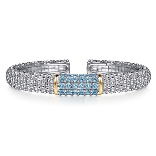 Bujukan Bangle with Pave Blue Topaz