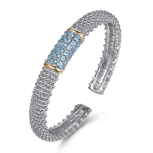 Bujukan Bangle with Pave Blue Topaz