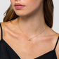 Gold Diamond Pear and Round Pendant Necklace
