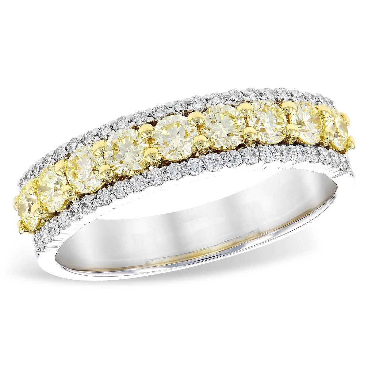 14KW White & Yellow Diamond Ring