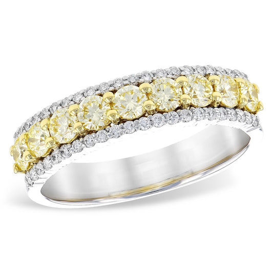 14KW White & Yellow Diamond Ring