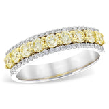 14KW White & Yellow Diamond Ring
