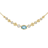 14k Blue Topaz & Diamond Necklace