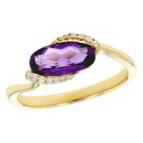 14k Amethyst & Diamond Ring
