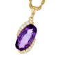 14k Amethyst & Diamond Pendant Necklace
