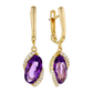 14k Amethyst & Diamond Drop Earrings