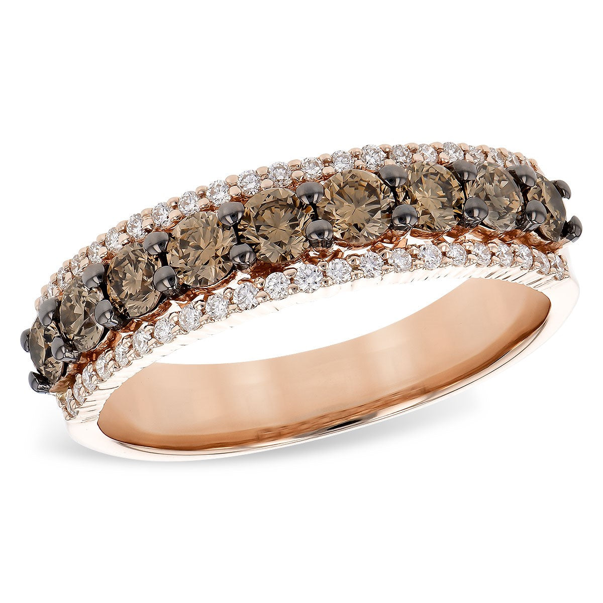 14k White & Brown Diamond Ring