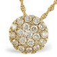 14k Round Diamond Cluster Pendant Necklace