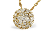 14k Round Diamond Cluster Pendant Necklace