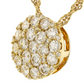 14k Round Diamond Cluster Pendant Necklace