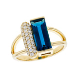 14k London Blue Topaz & Diamond Band