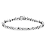 14KW Round & Baguette Diamond Bracelet