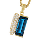 14k London Blue Topaz & Diamond Pendant Necklace
