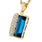 14k London Blue Topaz & Diamond Pendant Necklace