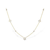 14K Clover Pendant & Diamond Necklace