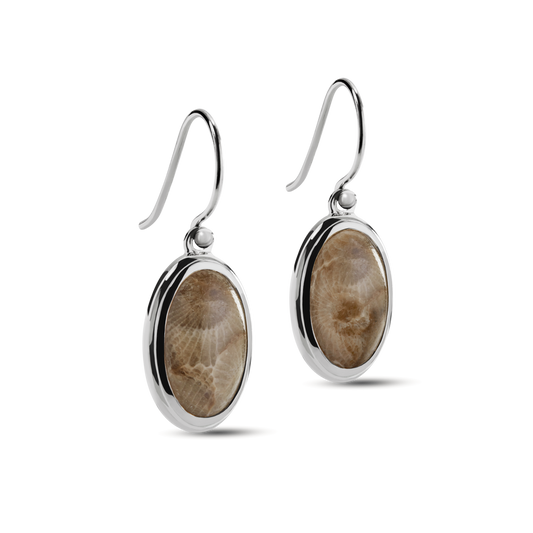 Heirloom Petoskey Stone Drop Earrings