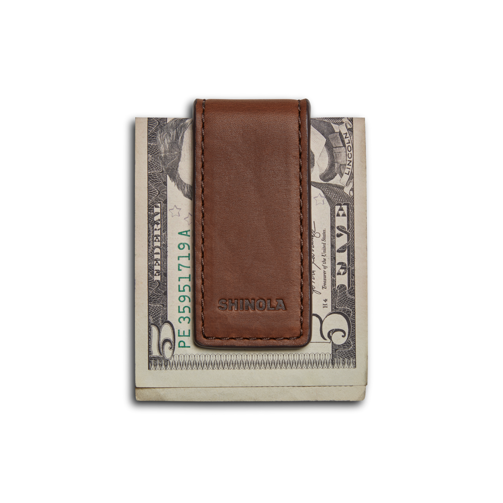 Medium Brown Magnetic Money Clip
