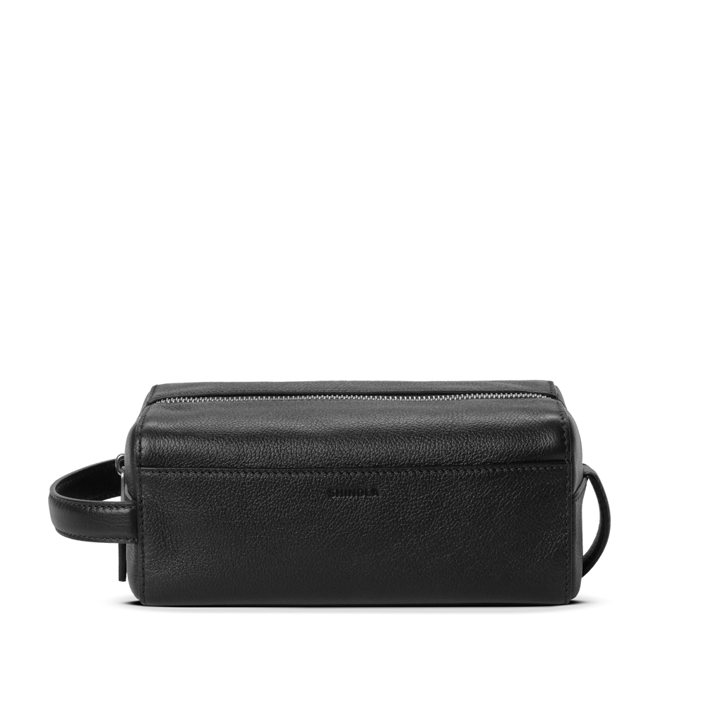 Travel Kit Black Pebbled Leather
