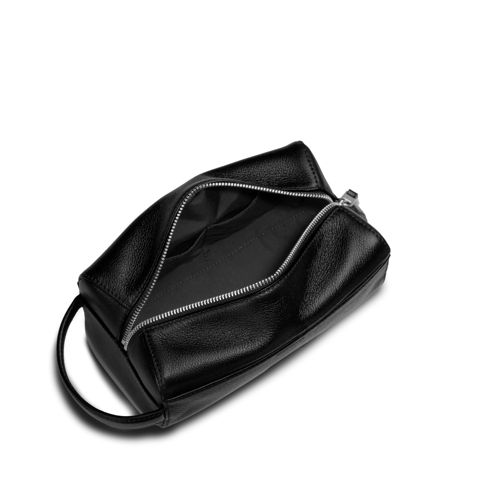 Travel Kit Black Pebbled Leather