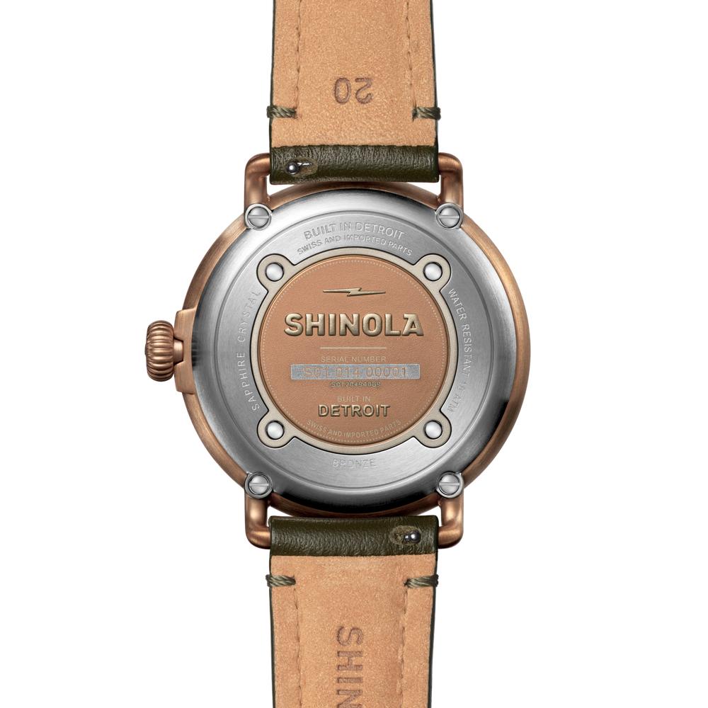 Runwell 43mm Bronze Dark Olive Strap