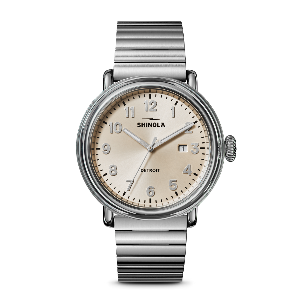 41mm Detrola Watch Silver Bracelet
