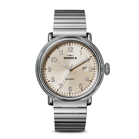 41mm Detrola Watch Silver Bracelet