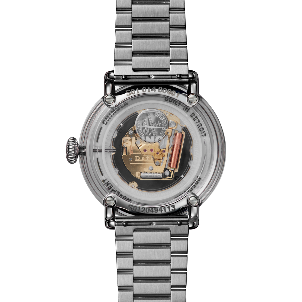 41mm Detrola Watch Silver Bracelet