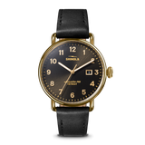 38mm Canfield Watch Black Leather Strap