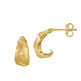 Gold Satin J Drop Earrings