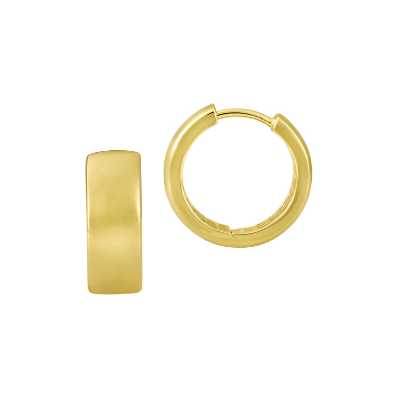 Wide Gold Huggie Earrings