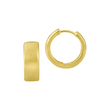 Wide Gold Huggie Earrings
