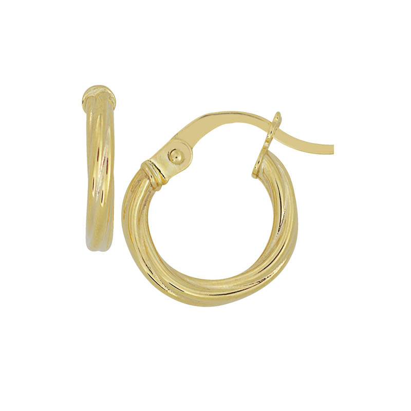 Tiny Gold Twisted Hoop Earrings