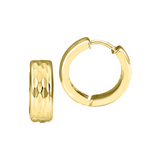 Gold Textured Huggie Hoop Earrings