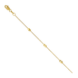 Gold Bead Station Chain Bracelet 7.5"