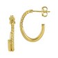 Gold Rope J Hoop Earrings