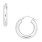 White Gold Round Hoop Earrings