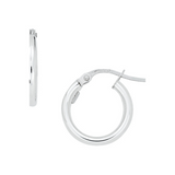 White Gold Round Hoop Earrings