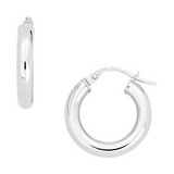 White Gold Round Hoop Earrings