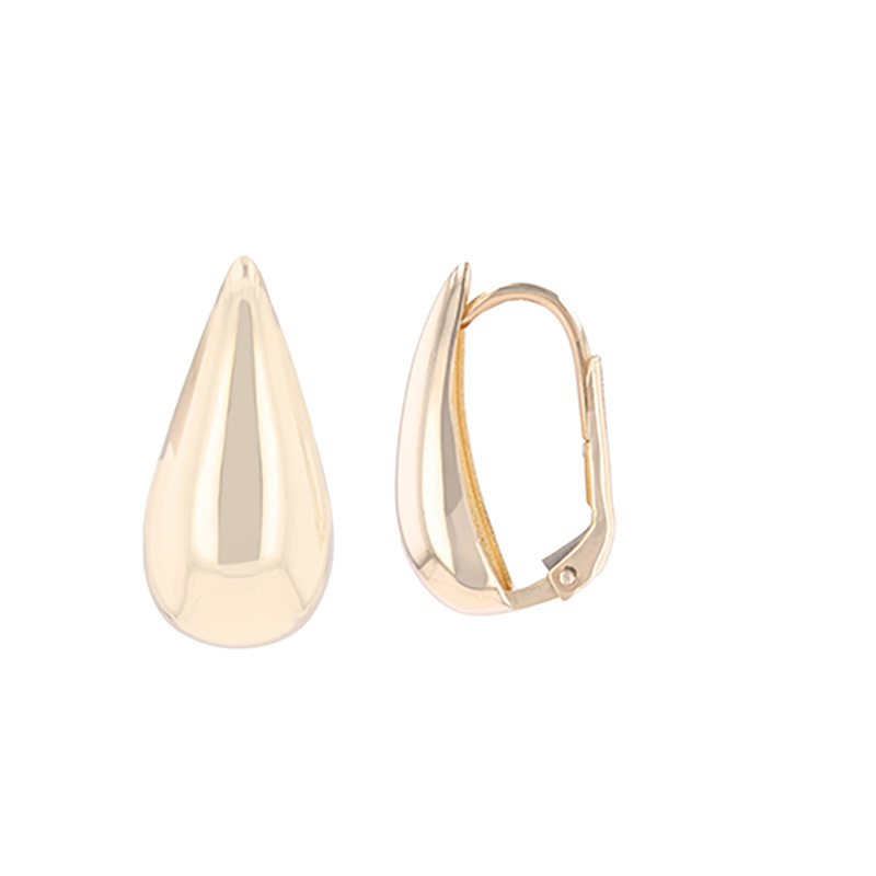Gold Puffy Pear Earrings