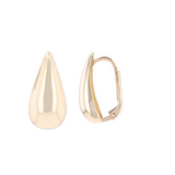 Gold Puffy Pear Earrings