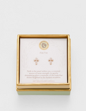Sea La Vie Pearl Cross Earrings