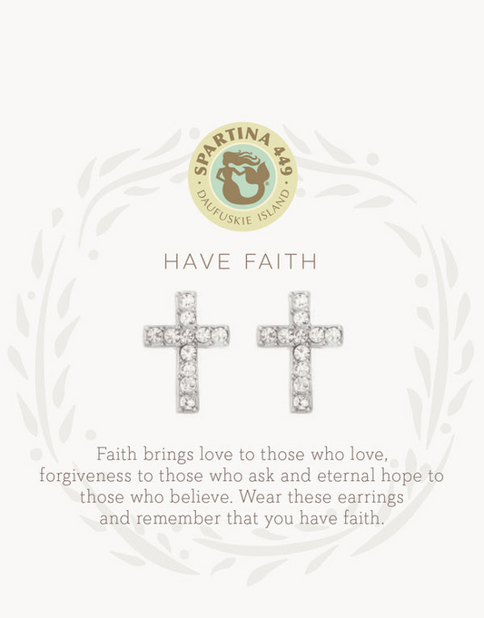 Sea La Vie Cross Stud Earrings