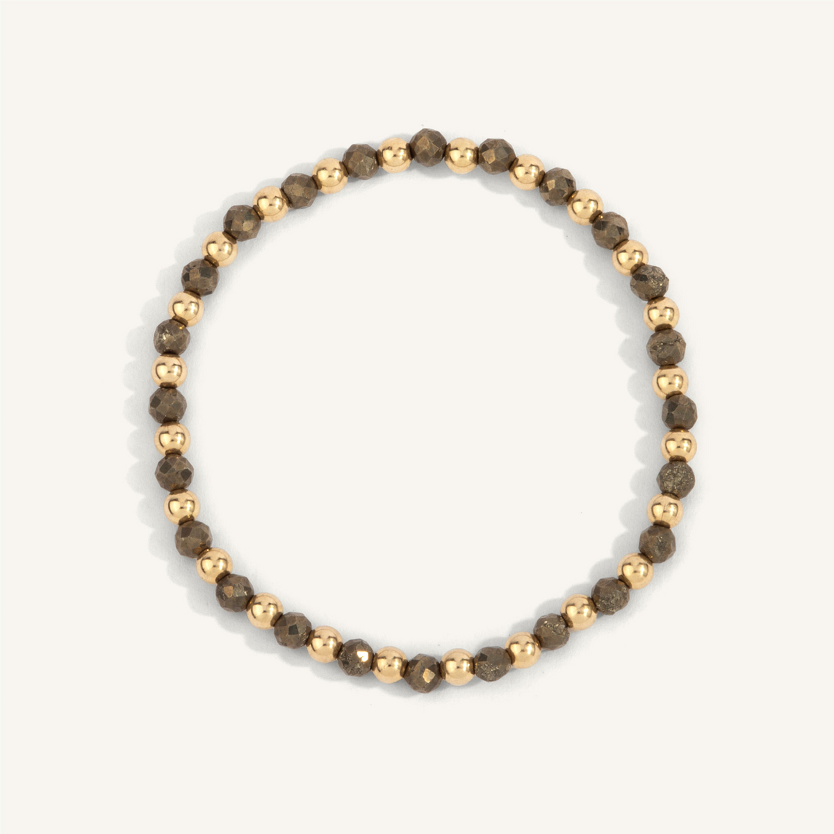 Pyrite & Gold Harmony Gemstone Bead Bracelet