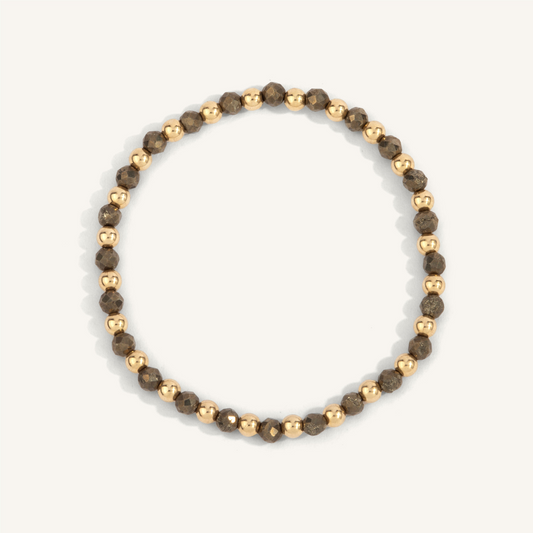 Pyrite & Gold Harmony Gemstone Bead Bracelet